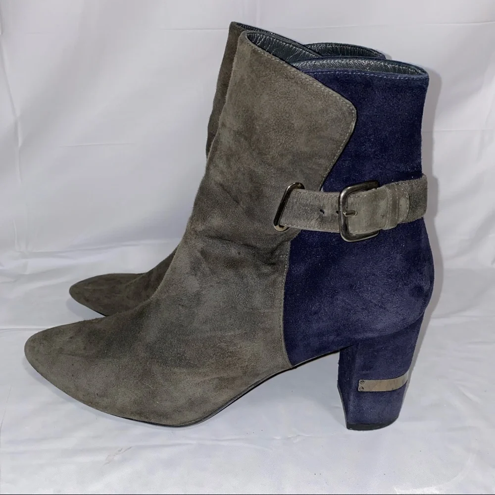 Stuart Weitzman Womens Imback Ankle Boots Blue Grey Suede Size 11.5￼ - Picture 4 of 10
